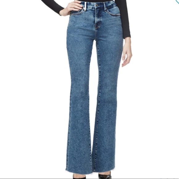 Good American Denim - Good American Good Flare Fray Hem Jeans